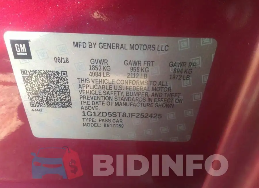 1G1ZD5ST8JF252425 Photo# 9