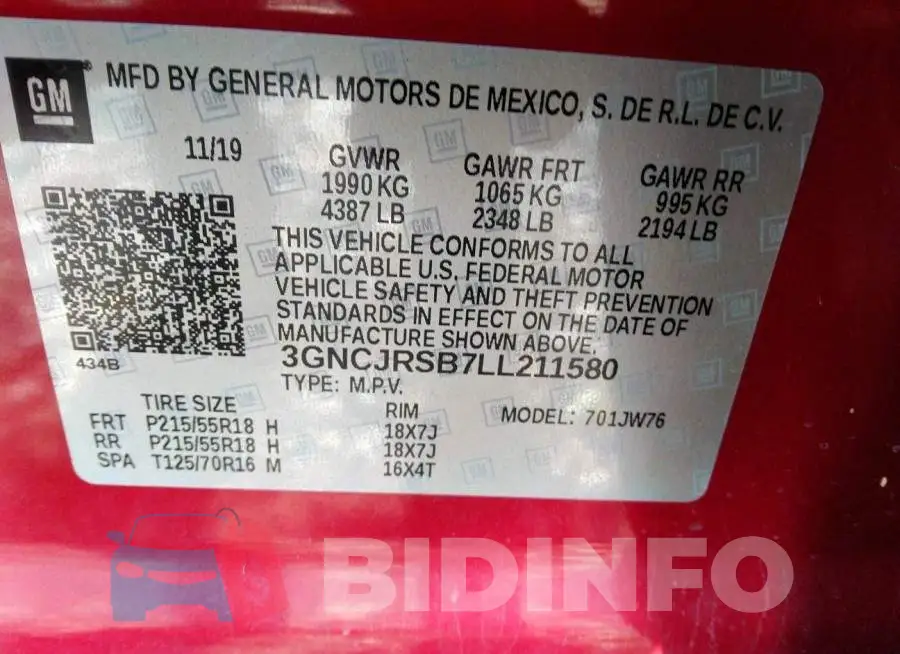 3GNCJRSB7LL211580 Photo# 9