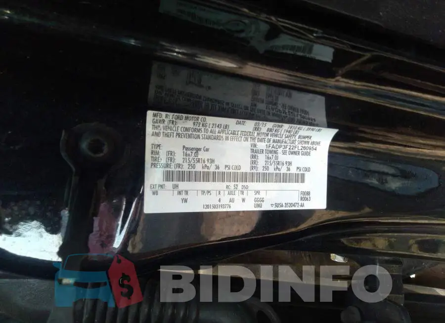 1FADP3F22FL260954 Photo# 9