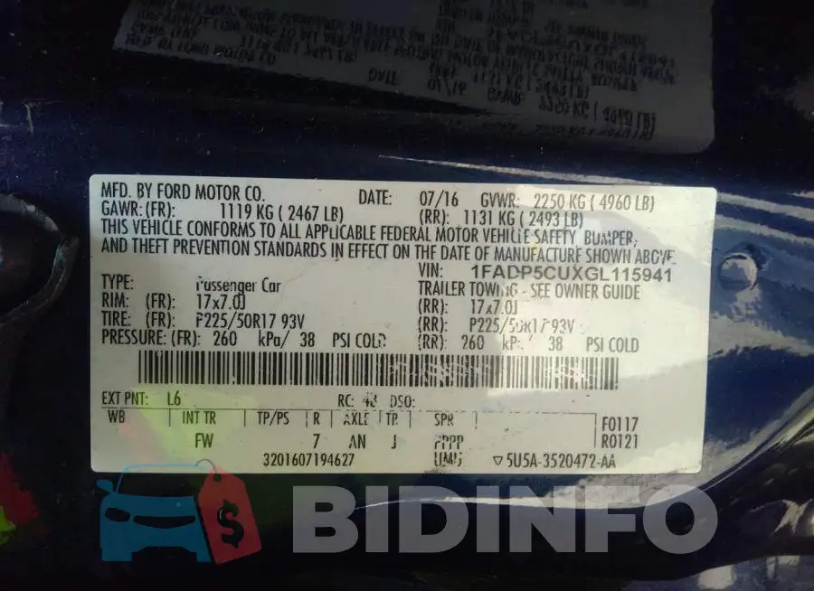 1FADP5CUXGL115941 Photo# 9