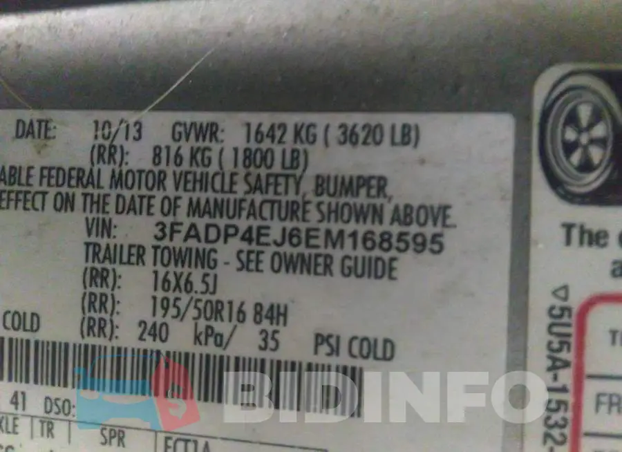 3FADP4EJ6EM168595 Photo# 9