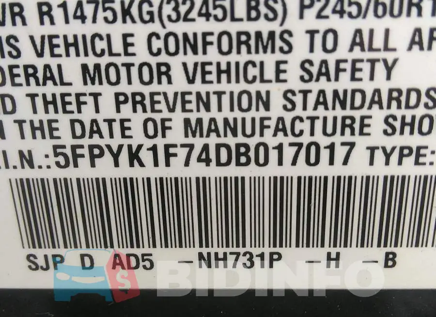 5FPYK1F74DB017017 Photo# 9