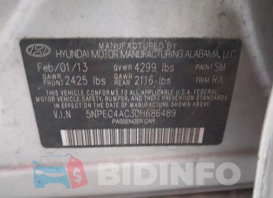 5NPEC4AC3DH686489 Photo# 9