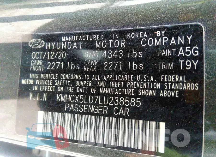 KMHCX5LD7LU238585 Photo# 9