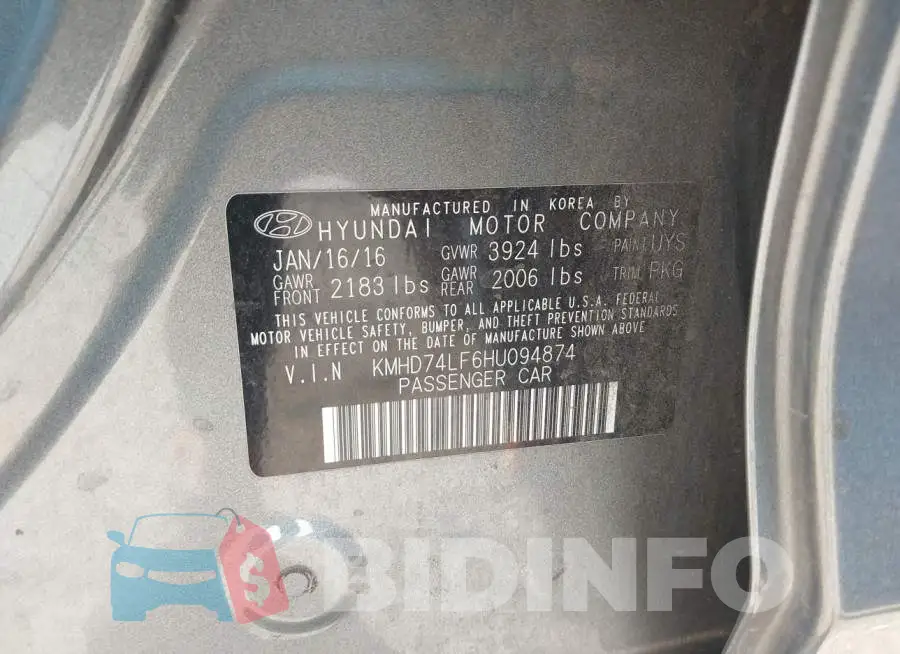 KMHD74LF6HU094874 Photo# 9