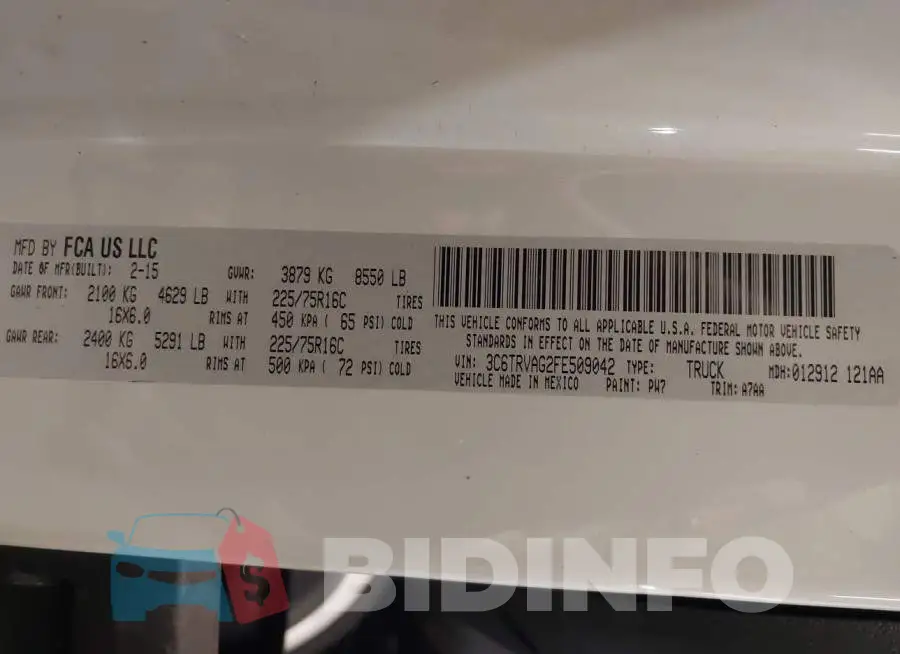 3C6TRVAG2FE509042 Photo# 9