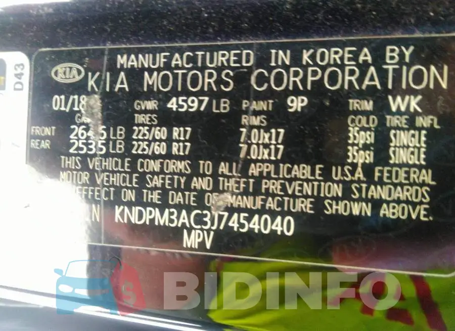 KNDPM3AC3J7454040 Photo# 9