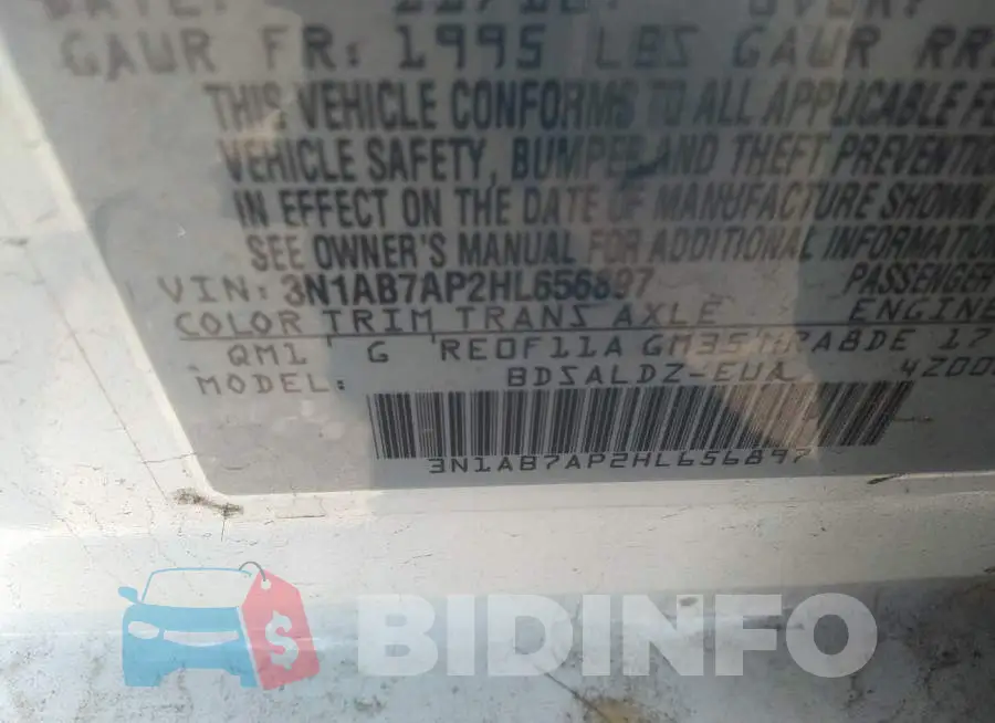 3N1AB7AP2HL656897 Photo# 9