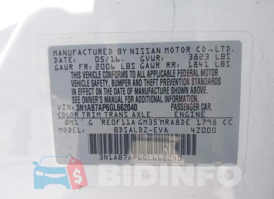 3N1AB7AP6GL662040 Photo# 9