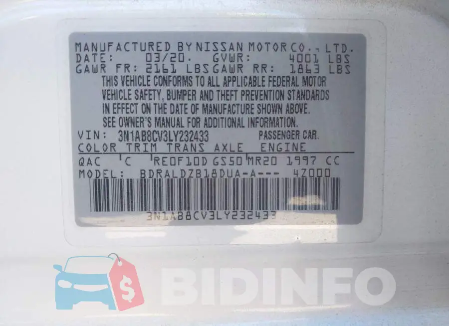 3N1AB8CV3LY232433 Photo# 9