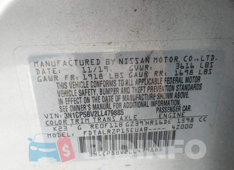 3N1CP5BV2LL479885 Photo# 9