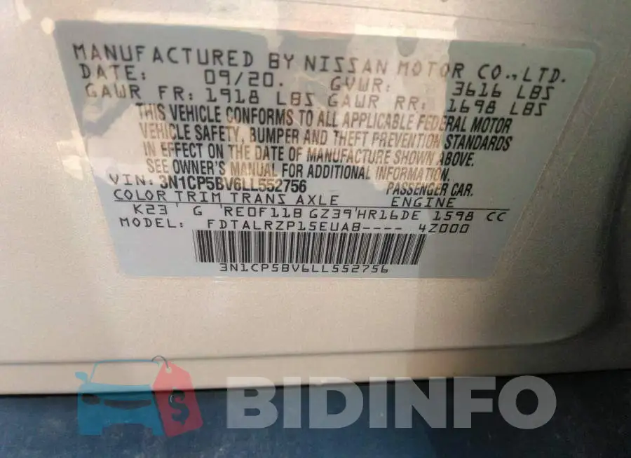 3N1CP5BV6LL552756 Photo# 9