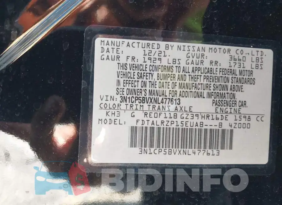 3N1CP5BVXNL477613 Photo# 9