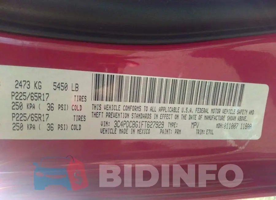 3C4PDCBG1FT627929 Photo# 9