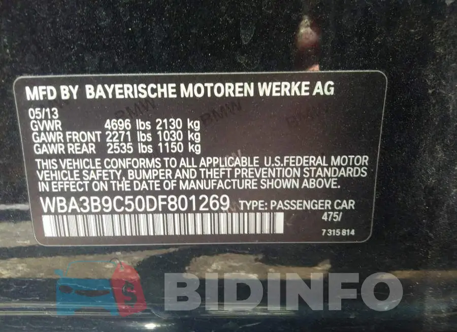 WBA3B9C50DF801269 Photo# 9