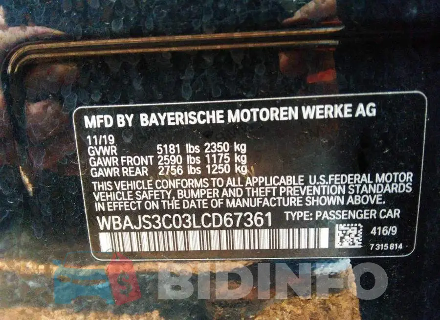 WBAJS3C03LCD67361 Photo# 9