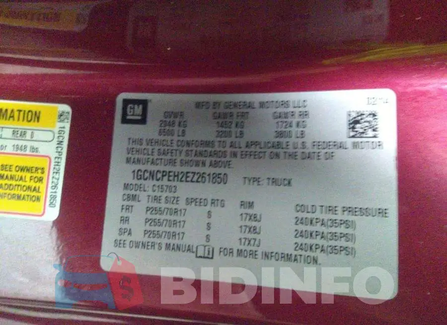 1GCNCPEH2EZ261850 Photo# 9