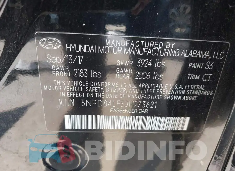 5NPD84LF5JH273621 Photo# 9