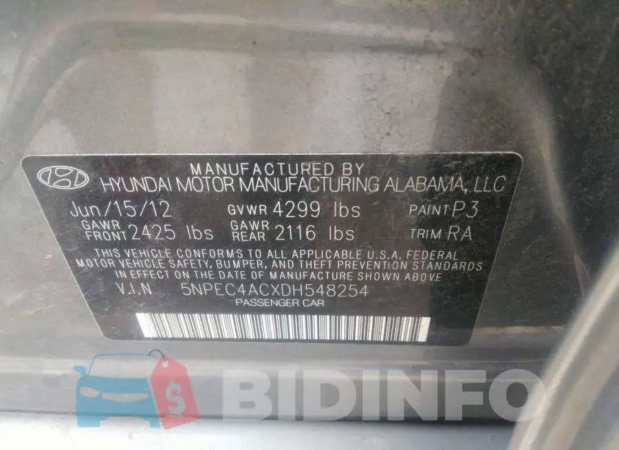 5NPEC4ACXDH548254 Photo# 9