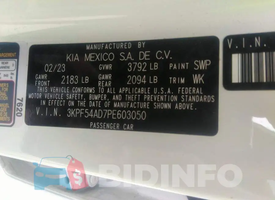 3KPF54AD7PE603050 Photo# 9