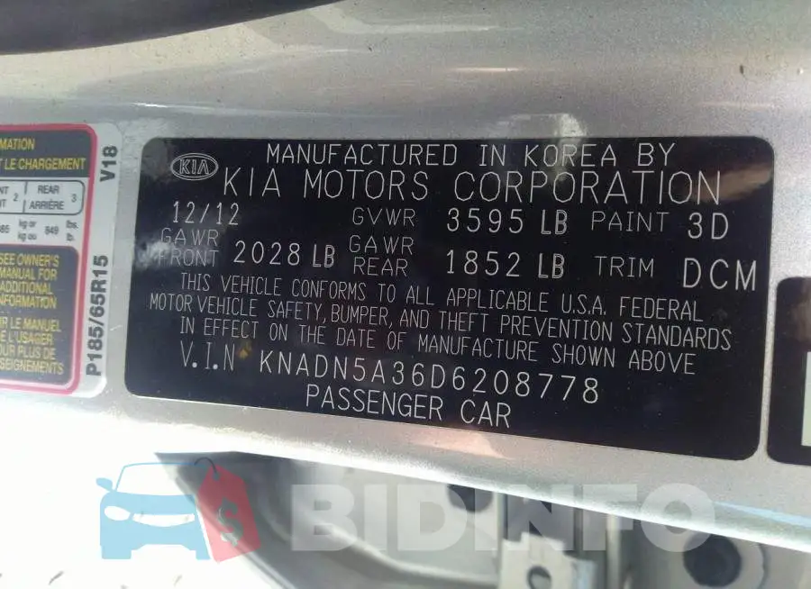 KNADN5A36D6208778 Photo# 9