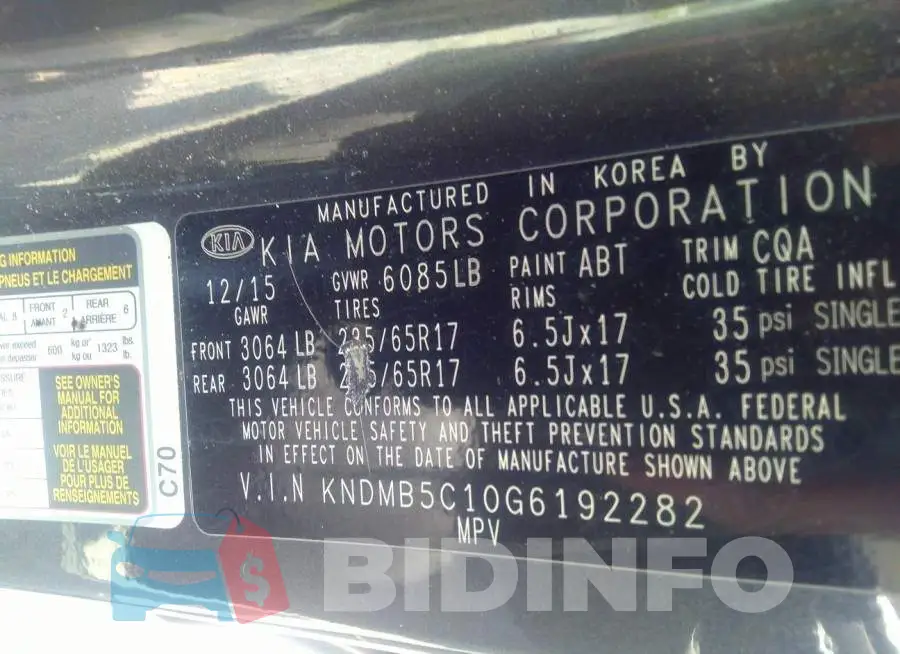 KNDMB5C10G6192282 Photo# 9