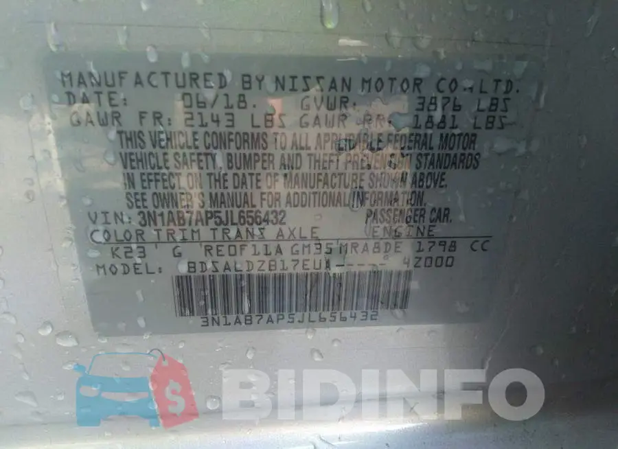 3N1AB7AP5JL656432 Photo# 9
