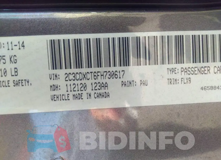 2C3CDXCT6FH730617 Photo# 9
