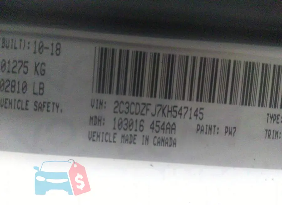 2C3CDZFJ7KH547145 Photo# 9