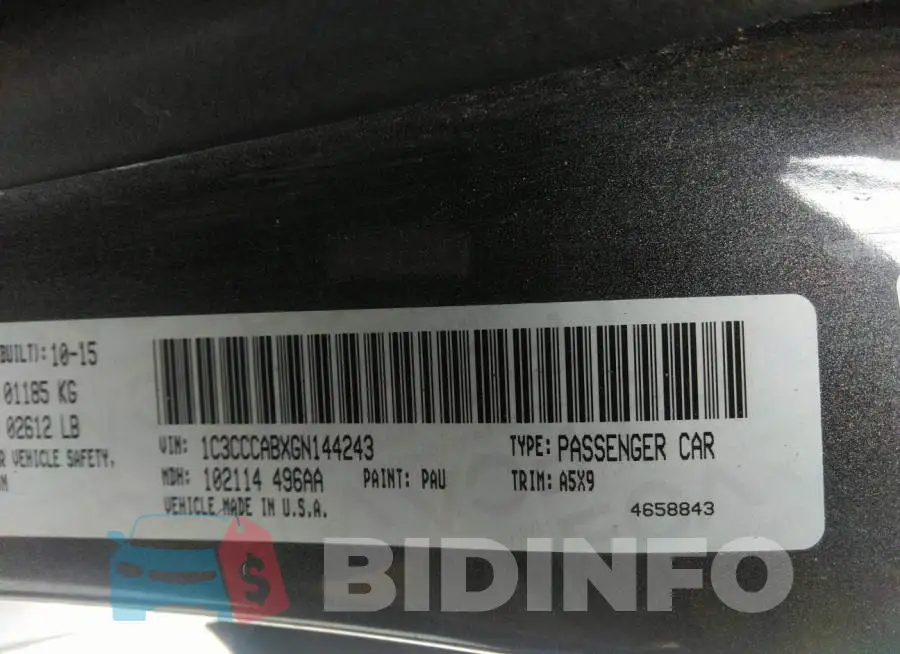 1C3CCCABXGN144243 Photo# 9