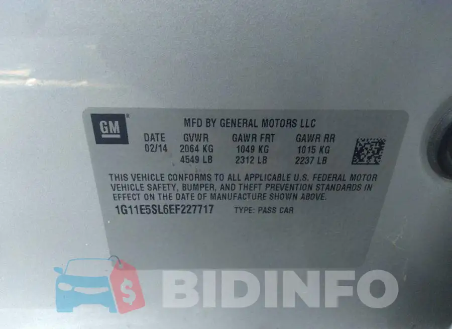 1G11E5SL6EF227717 Photo# 9