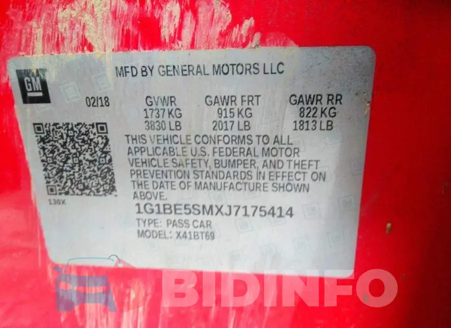 1G1BE5SMXJ7175414 Photo# 9