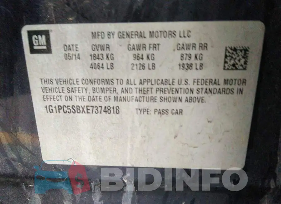 1G1PC5SBXE7374818 Photo# 9