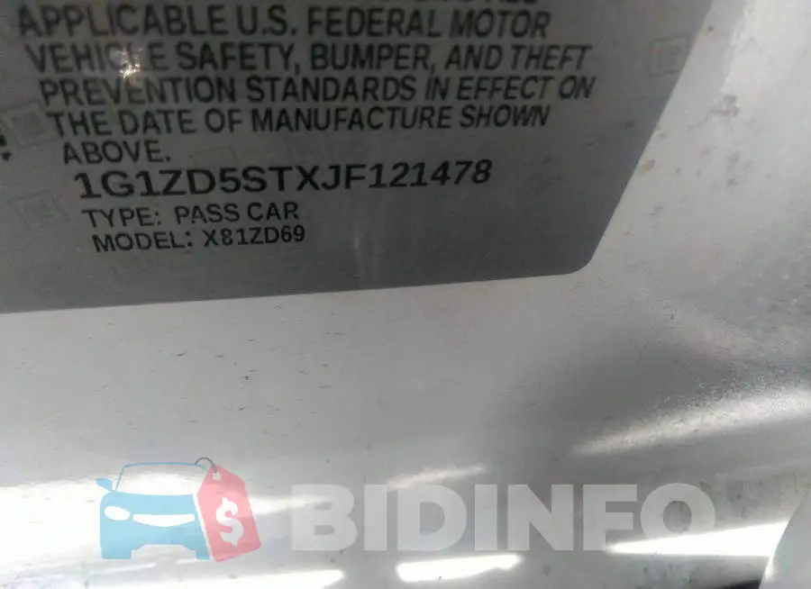 1G1ZD5STXJF121478 Photo# 9