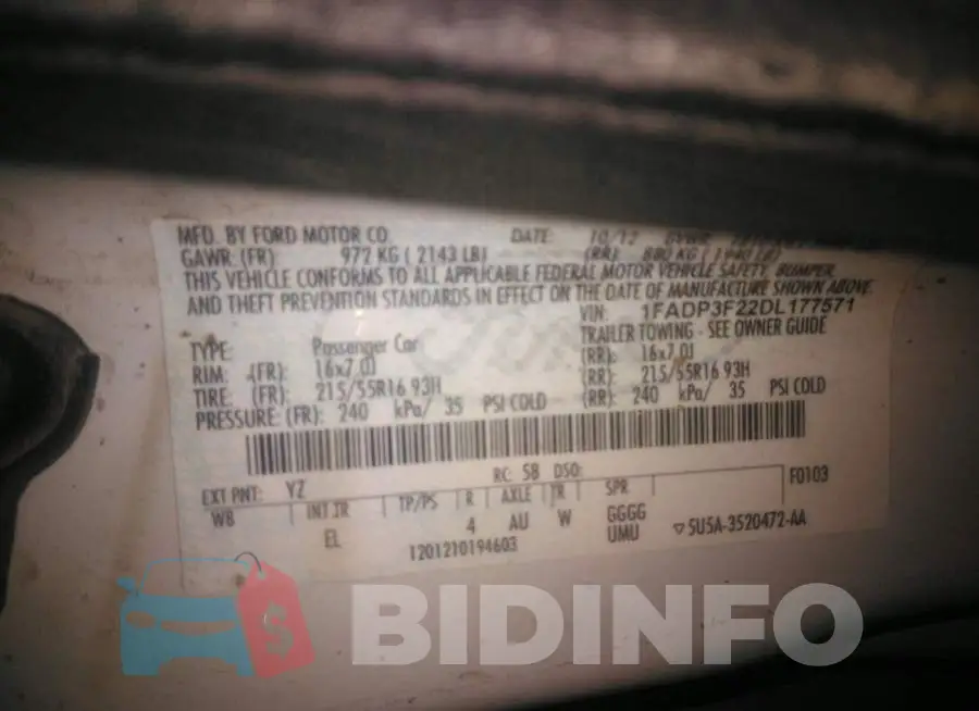 1FADP3F22DL177571 Photo# 9