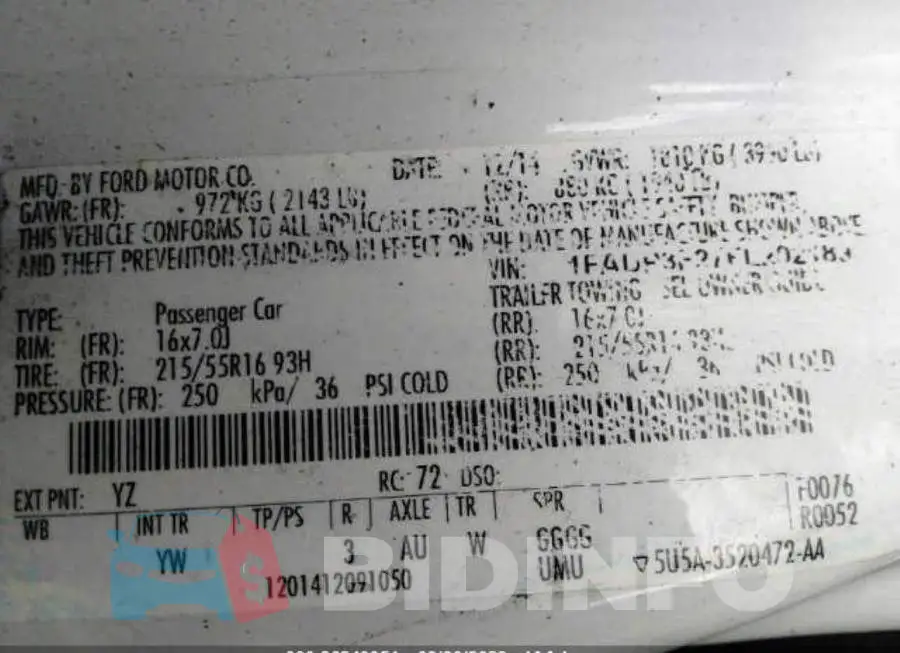 1FADP3F27FL202189 Photo# 9