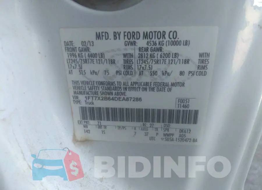 1FT7X2B64DEA87286 Photo# 9