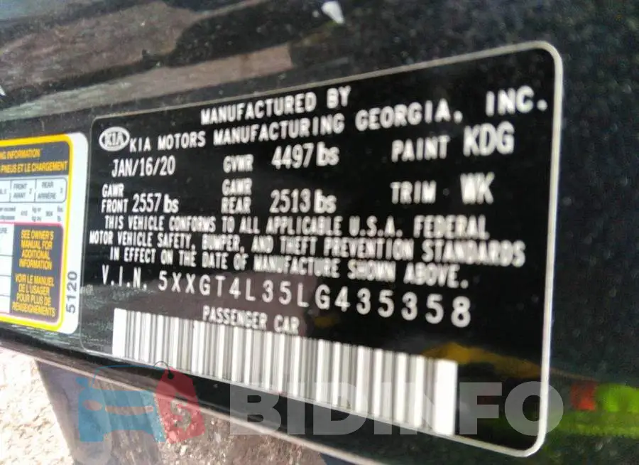 5XXGT4L35LG435358 Photo# 9