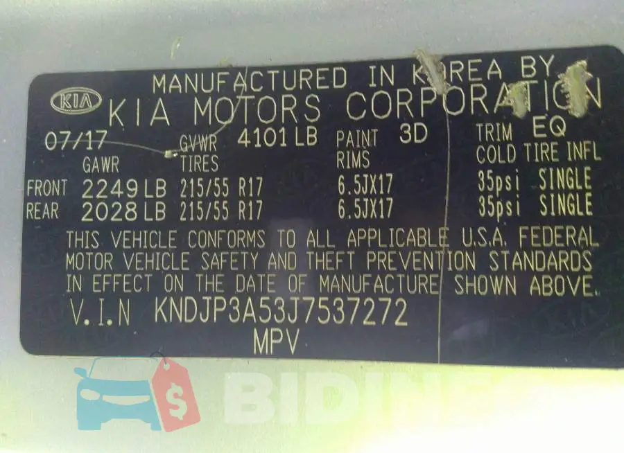KNDJP3A53J7537272 Photo# 9