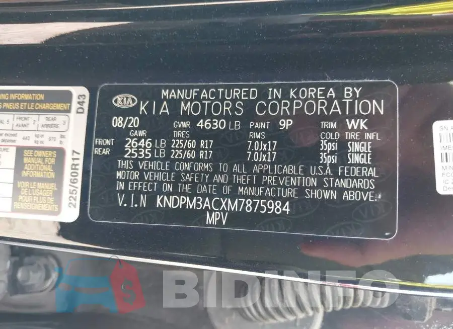 KNDPM3ACXM7875984 Photo# 9