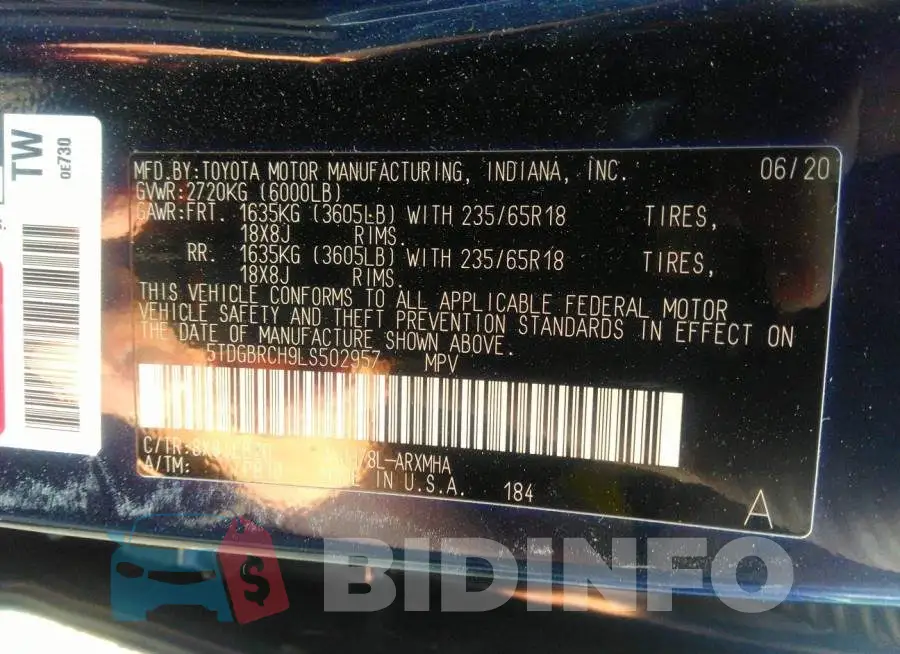 5TDGBRCH9LS502957 Photo# 9