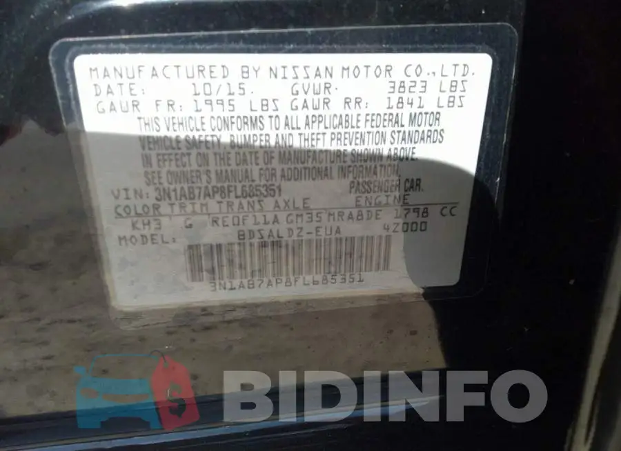 3N1AB7AP8FL685351 Photo# 9