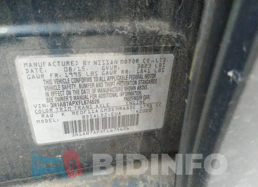 3N1AB7APXFL674626 Photo# 9