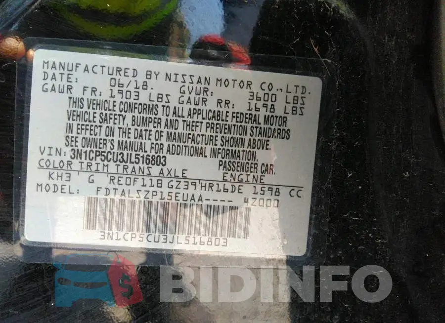 3N1CP5CU3JL516803 Photo# 9