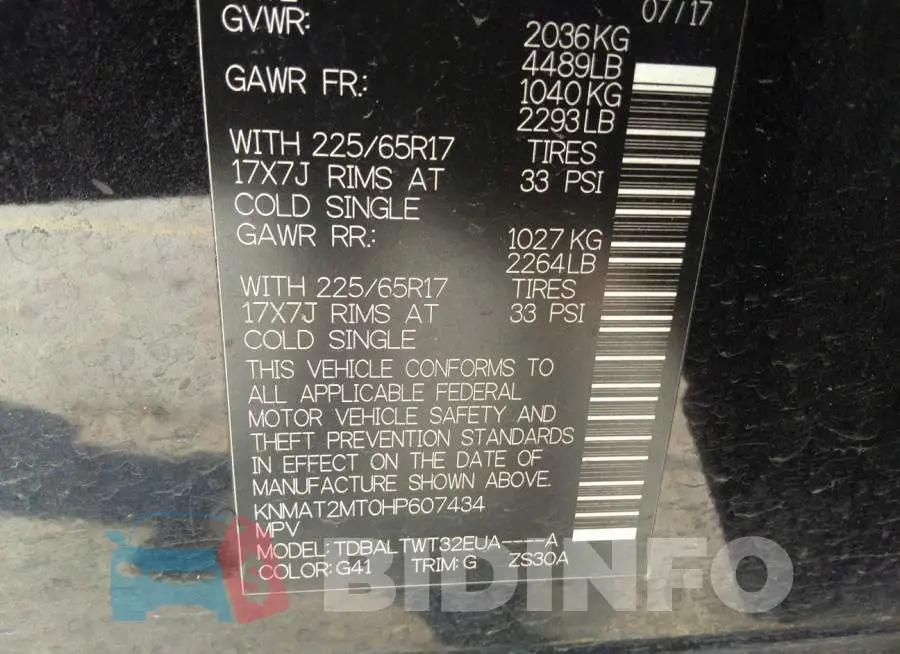 KNMAT2MT0HP607434 Photo# 9