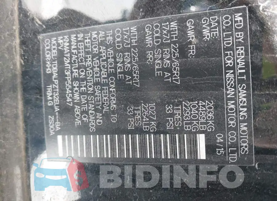 KNMAT2MT3FP554547 Photo# 9