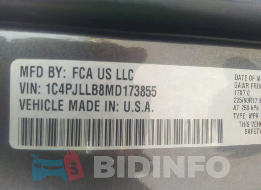 1C4PJLLB8MD173855 Photo# 9