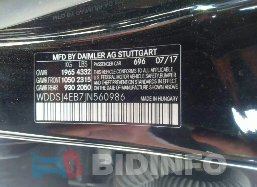 WDDSJ4EB7JN560986 Photo# 9