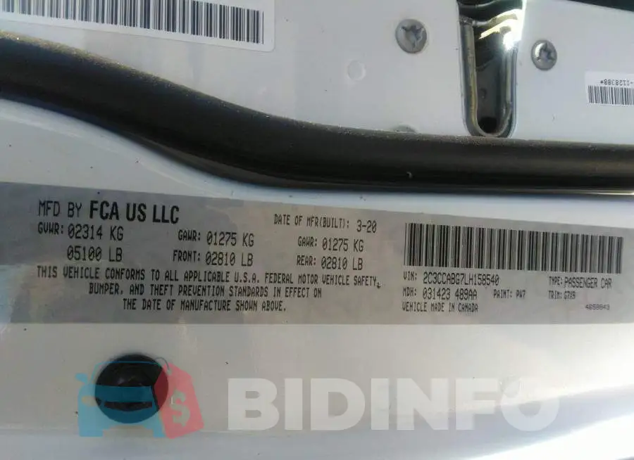 2C3CCABG7LH158540 Photo# 9