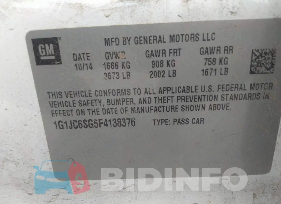 1G1JC6SG5F4138376 Photo# 9